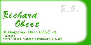 richard obert business card